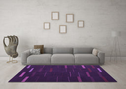 Machine Washable Abstract Purple Contemporary Area Rugs in a Living Room, wshcon1248pur