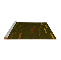 Sideview of Machine Washable Abstract Yellow Contemporary Rug, wshcon1248yw