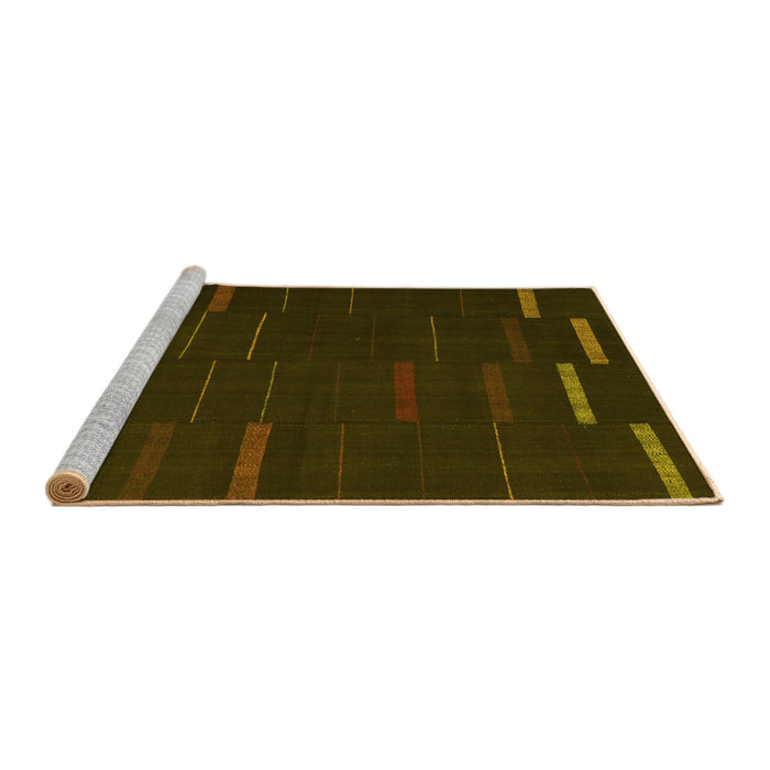 Sideview of Machine Washable Abstract Yellow Contemporary Rug, wshcon1248yw