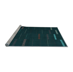 Sideview of Machine Washable Abstract Light Blue Contemporary Rug, wshcon1248lblu