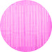 Round Abstract Pink Contemporary Rug, con1249pnk