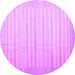 Round Abstract Purple Contemporary Rug, con1249pur