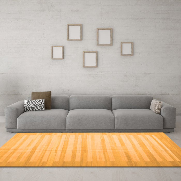 Machine Washable Abstract Orange Contemporary Area Rugs in a Living Room, wshcon1249org