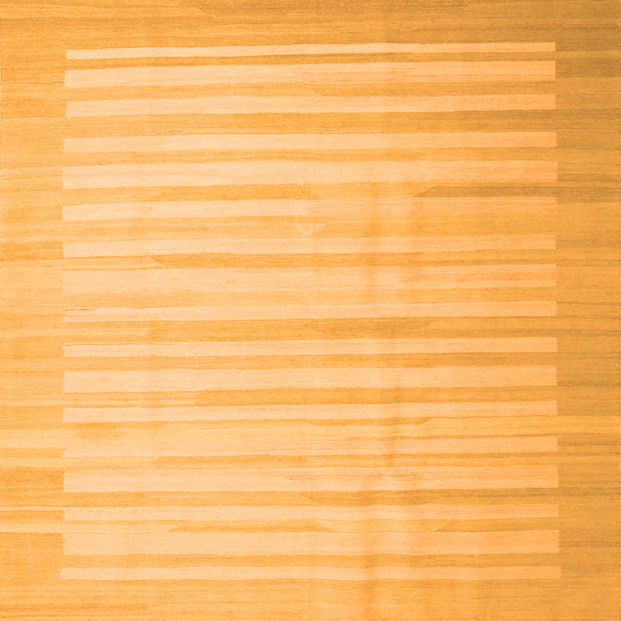 Round Machine Washable Abstract Orange Contemporary Area Rugs, wshcon1249org