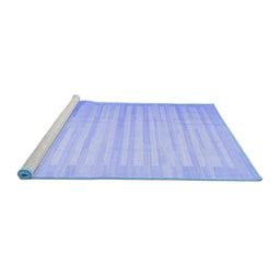 Sideview of Machine Washable Abstract Blue Contemporary Rug, wshcon1249blu