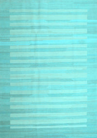 Abstract Light Blue Contemporary Rug, con1249lblu