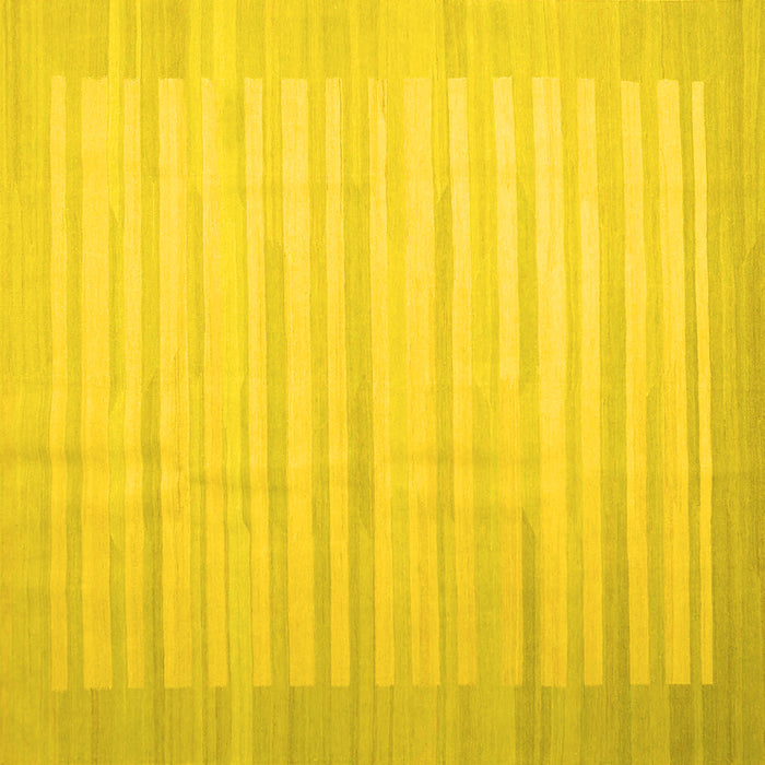 Square Machine Washable Abstract Yellow Contemporary Rug, wshcon1249yw