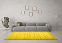 Machine Washable Abstract Yellow Contemporary Rug, wshcon1249yw