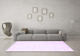 Machine Washable Solid Purple Modern Area Rugs in a Living Room, wshcon124pur
