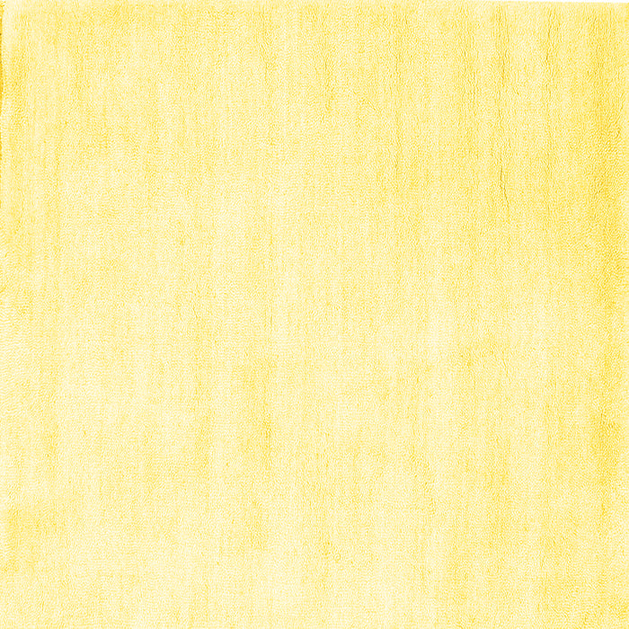 Square Machine Washable Solid Yellow Modern Rug, wshcon124yw