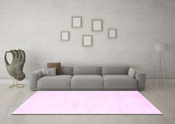 Machine Washable Solid Pink Modern Rug in a Living Room, wshcon124pnk