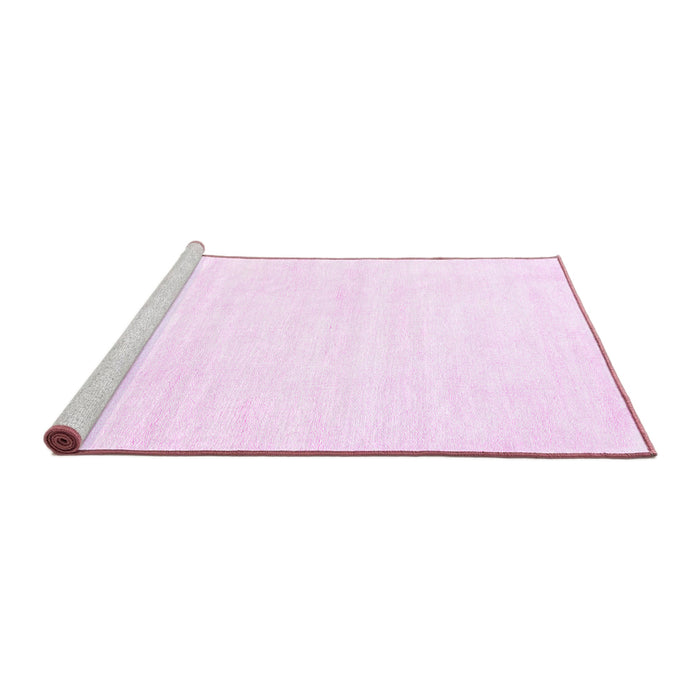 Sideview of Machine Washable Solid Pink Modern Rug, wshcon124pnk