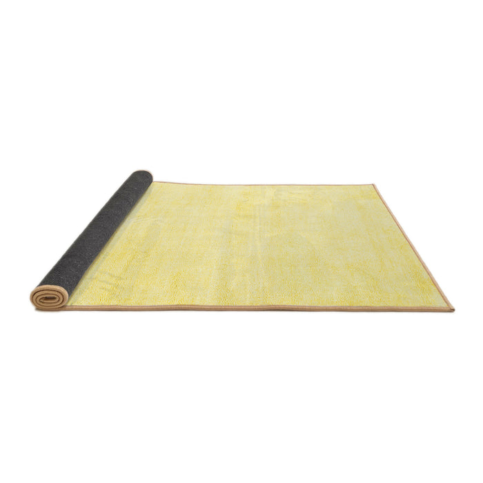 Sideview of Solid Yellow Modern Rug, con124yw