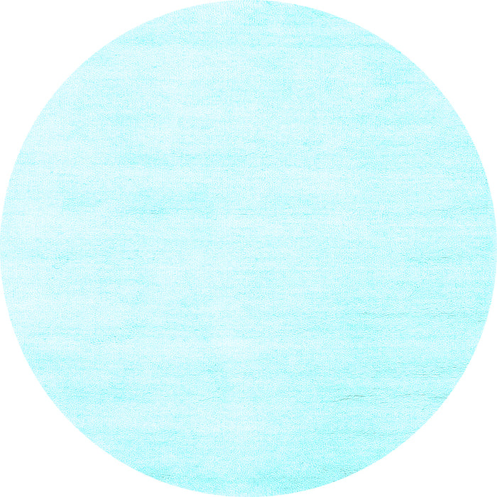 Round Solid Light Blue Modern Rug, con124lblu