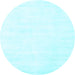 Round Solid Light Blue Modern Rug, con124lblu