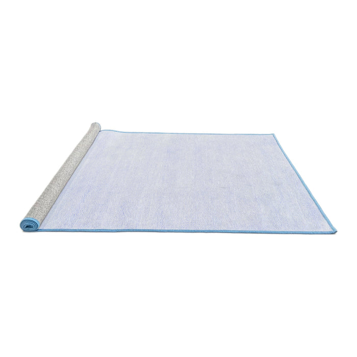 Sideview of Machine Washable Solid Blue Modern Rug, wshcon124blu