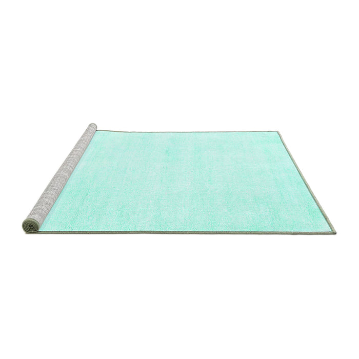 Sideview of Machine Washable Solid Turquoise Modern Area Rugs, wshcon124turq