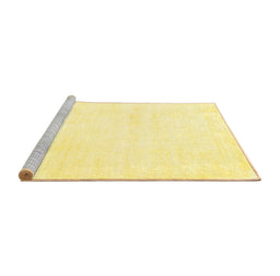 Sideview of Machine Washable Solid Yellow Modern Rug, wshcon124yw