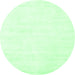 Round Solid Emerald Green Modern Rug, con124emgrn