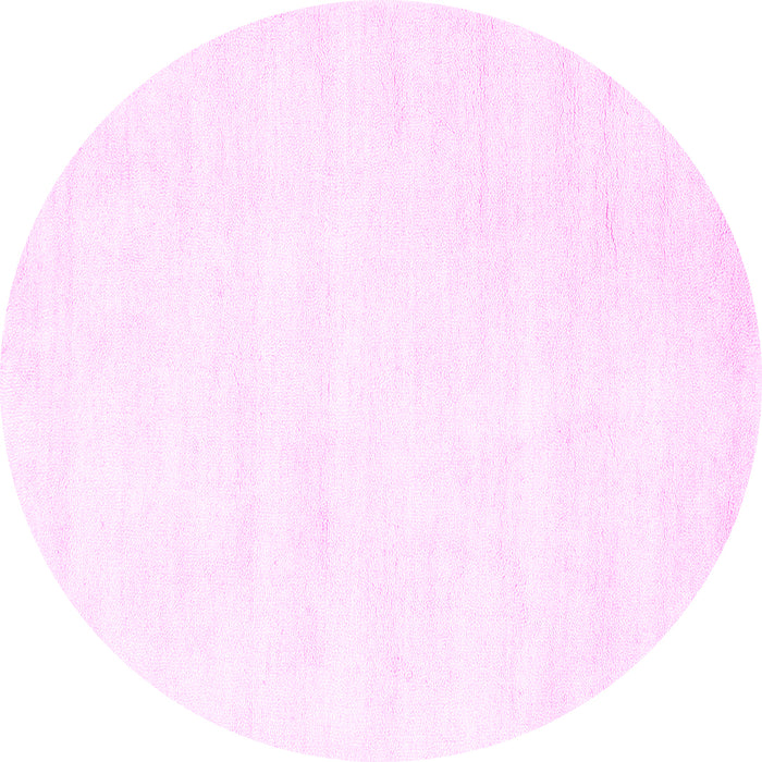 Round Solid Pink Modern Rug, con124pnk