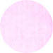 Round Solid Pink Modern Rug, con124pnk