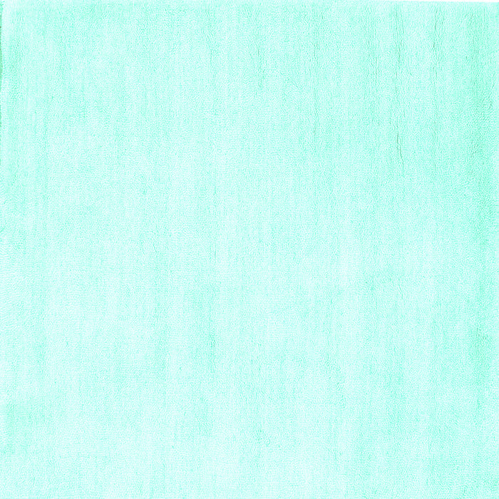 Square Machine Washable Solid Turquoise Modern Area Rugs, wshcon124turq