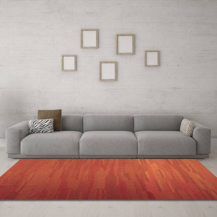 Machine Washable Abstract Brown Contemporary Rug in a Living Room,, wshcon1250brn