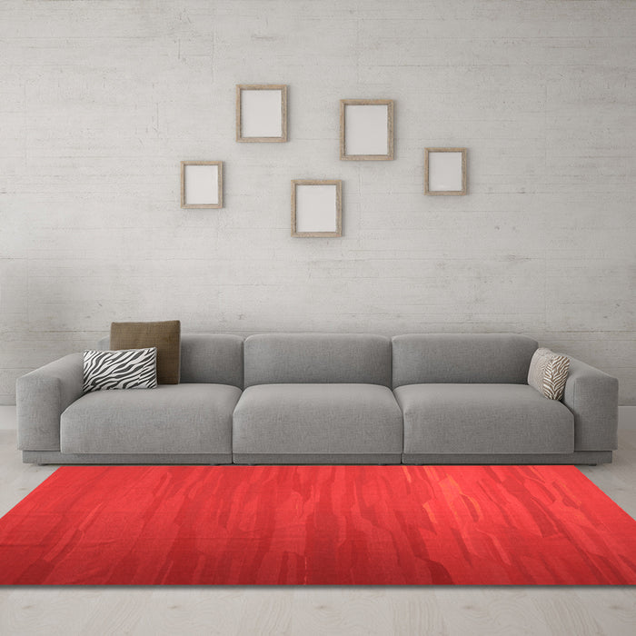 Machine Washable Abstract Orange Contemporary Area Rugs in a Living Room, wshcon1250org