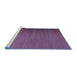 Sideview of Machine Washable Abstract Blue Contemporary Rug, wshcon1250blu