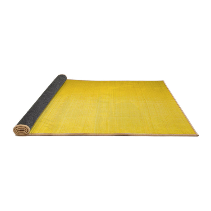 Sideview of Solid Yellow Modern Rug, con1251yw