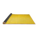 Sideview of Solid Yellow Modern Rug, con1251yw