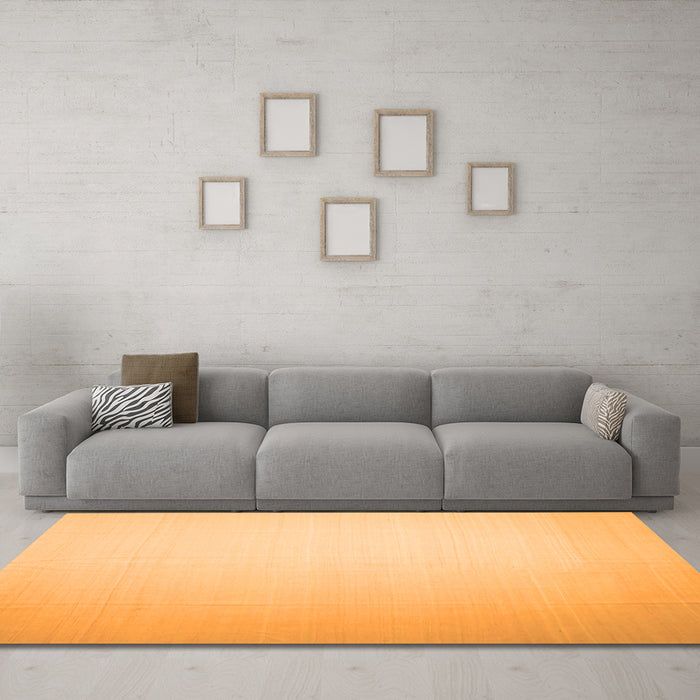 Machine Washable Solid Orange Modern Area Rugs in a Living Room, wshcon1251org