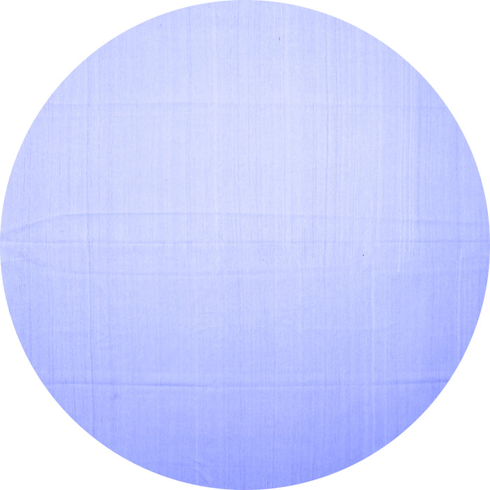 Round Machine Washable Solid Blue Modern Rug, wshcon1251blu