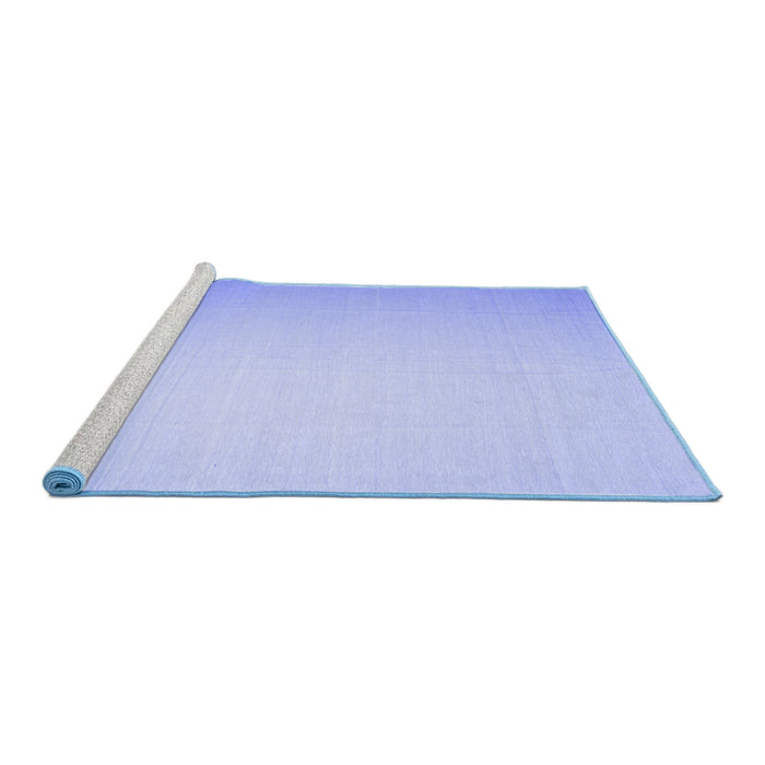 Sideview of Machine Washable Solid Blue Modern Rug, wshcon1251blu