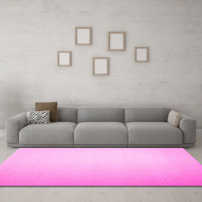 Machine Washable Solid Pink Modern Rug in a Living Room, wshcon1251pnk