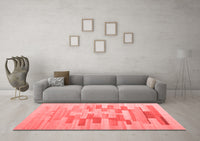 Machine Washable Abstract Red Contemporary Rug, wshcon1252red