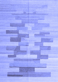 Abstract Blue Contemporary Rug, con1252blu