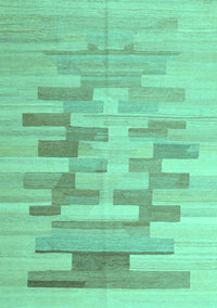 Abstract Turquoise Contemporary Rug, con1252turq