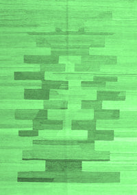 Abstract Emerald Green Contemporary Rug, con1252emgrn