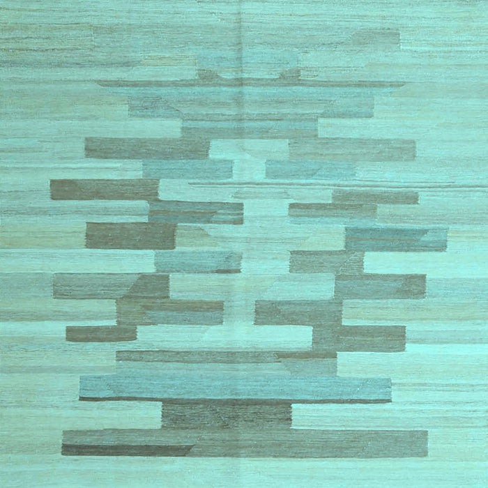 Square Machine Washable Abstract Light Blue Contemporary Rug, wshcon1252lblu