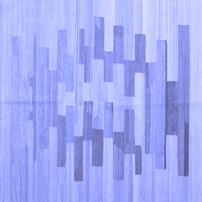 Square Abstract Blue Contemporary Rug, con1252blu