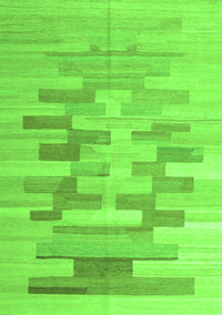 Abstract Green Contemporary Rug, con1252grn