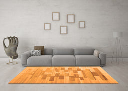 Machine Washable Abstract Orange Contemporary Area Rugs in a Living Room, wshcon1252org