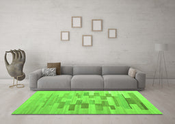 Machine Washable Abstract Green Contemporary Area Rugs in a Living Room,, wshcon1252grn