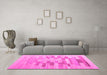 Machine Washable Abstract Pink Contemporary Rug in a Living Room, wshcon1252pnk