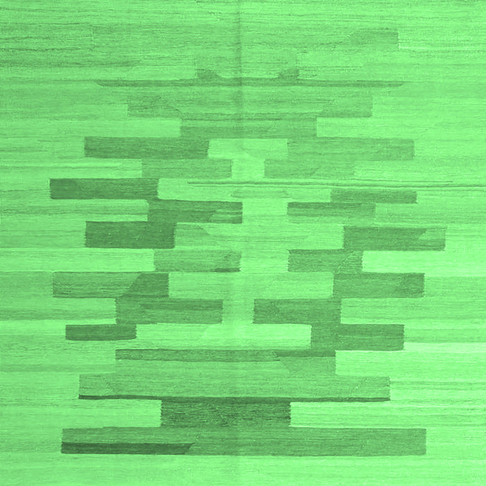 Square Abstract Emerald Green Contemporary Rug, con1252emgrn
