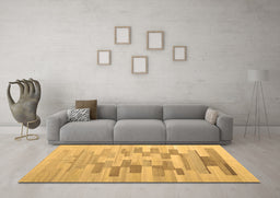 Machine Washable Abstract Brown Contemporary Rug in a Living Room,, wshcon1252brn