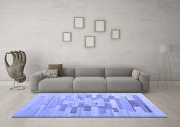Machine Washable Abstract Blue Contemporary Rug in a Living Room, wshcon1252blu