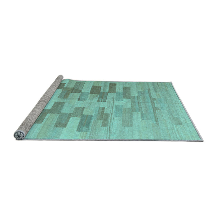 Sideview of Machine Washable Abstract Light Blue Contemporary Rug, wshcon1252lblu