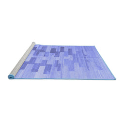 Sideview of Machine Washable Abstract Blue Contemporary Rug, wshcon1252blu